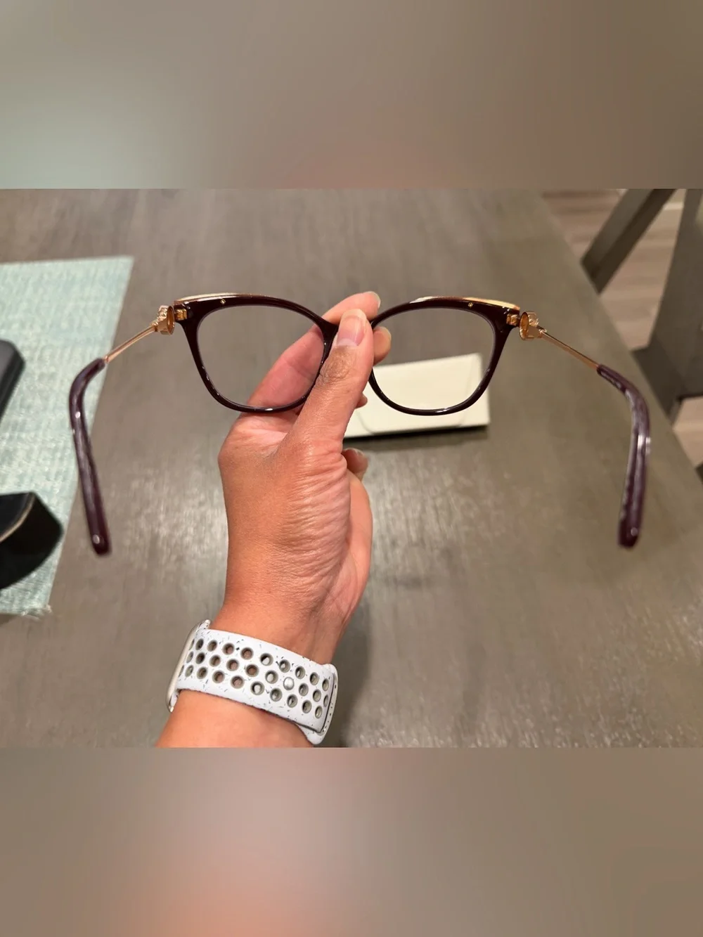 Michael Kors Women's Plum Cat-Eye Glasses frames with Gold Temples